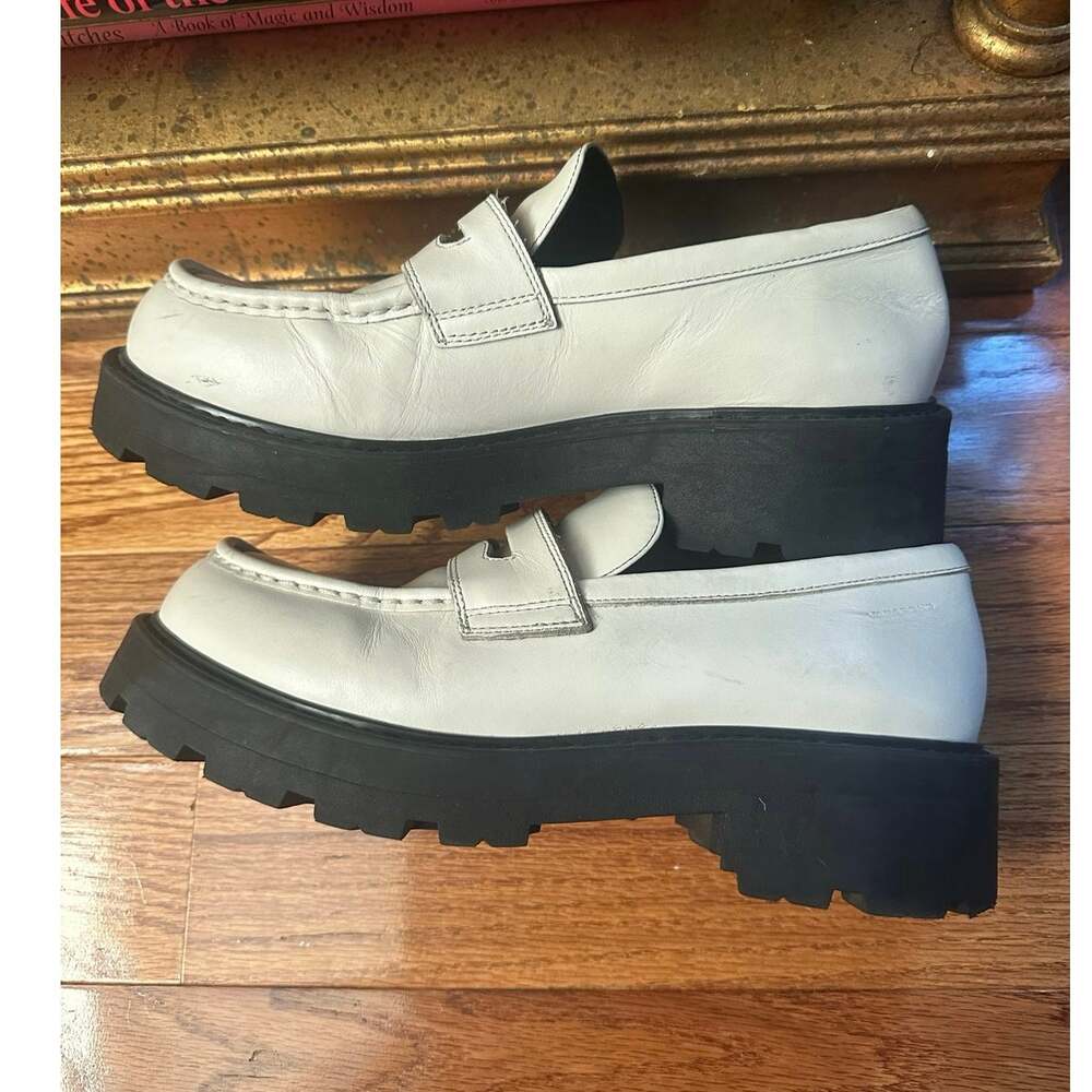 Vagabond Cosmo 2.0 Chunky Loafers Womens 41 White Leather Platform Lug Sole 11us